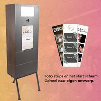 Photobooth van Romeijn Fotografie Volledig naar eigen ontwerp start scherm en fotostrips.