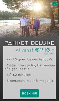 Pakket Deluxe, van Romeijn fotografie. Mogelijk in de studio, Herperduin of eigen locatie.